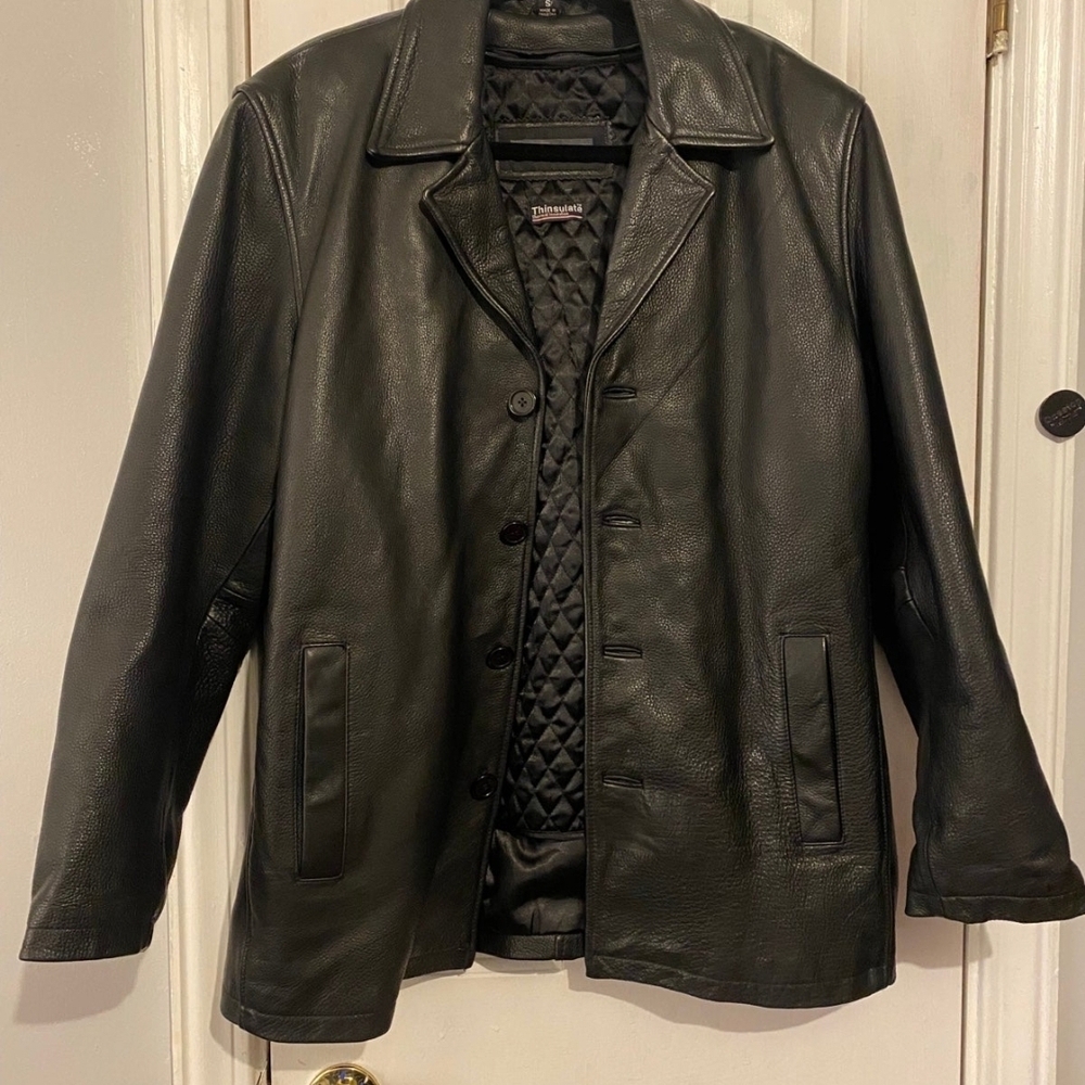 Whet Blu Black Leather Jacket for Men